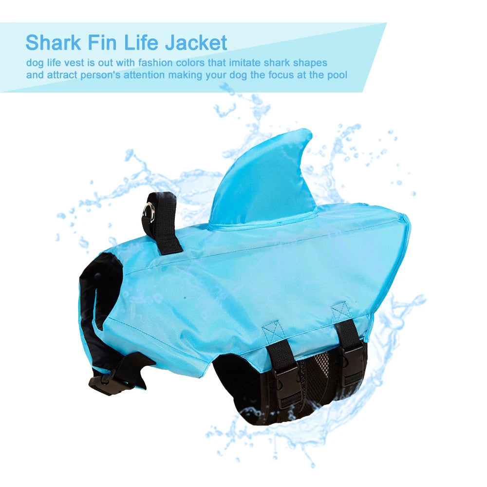 🦈 Shark Dog Life Jacket – Buoyant Safety Swim Vest with Handle for Small to Large Dogs