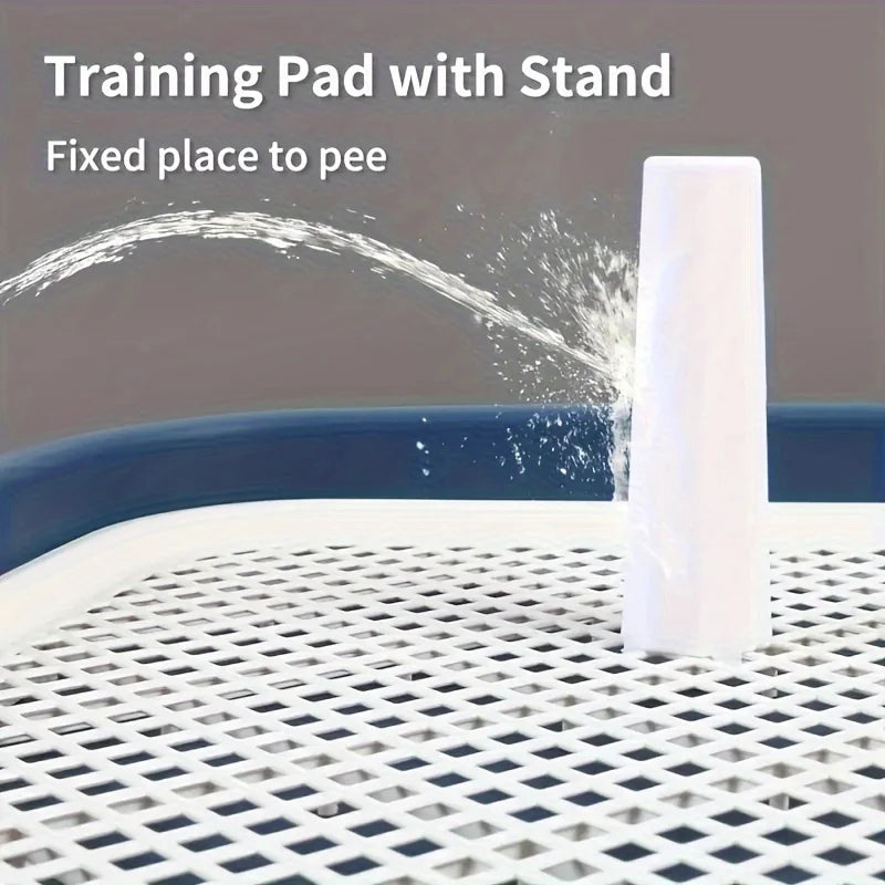 Dog Potty Training Toilet Tray with Removable Net – Reusable Plastic Pee Pad Holder for Indoor Pet Potty Training