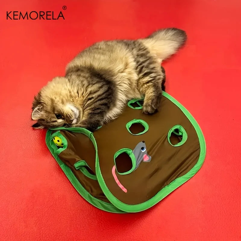 Hide & Seek 9-Hole Cat Toy – Foldable Tunnel Game