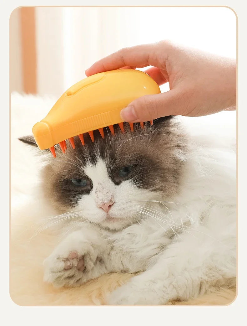🐱 Spray Cat Brush 3-in-1 – Steamy Electric Dog & Cat Grooming Comb with Hair Removal & Massage
