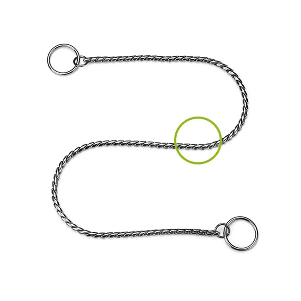 Dog Snake Chain Choke Collar – Metal Slip P Chain for Training & Walking