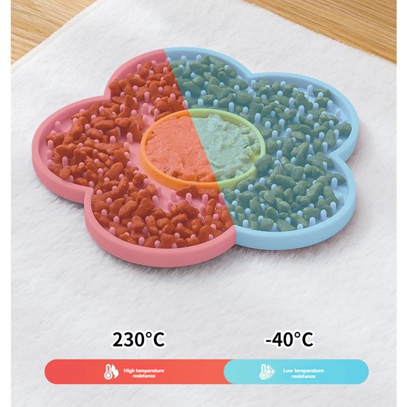 🌼 Pet Supplies Cat & Dog Licking Pad – Pentagram & Sunflower Silicone Slow Feeder Mat