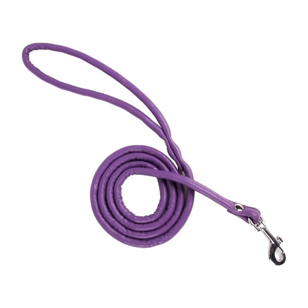 Soft PU Leather Dog Leash – 120cm Smooth Lead for Small Dogs & Puppies
