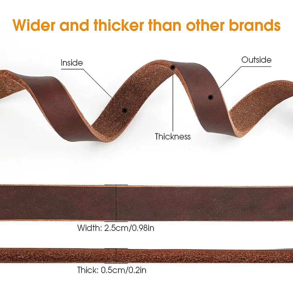 🐶 Genuine Leather Dog Leash – Heavy Duty 3/4/5ft x 1in for Medium & Large Dogs