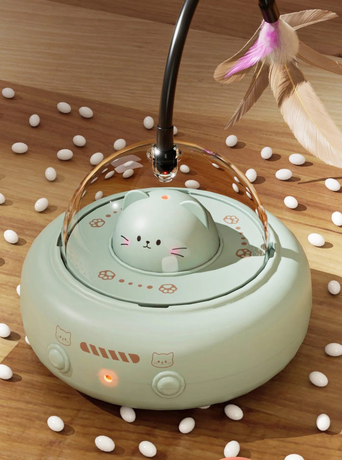 Intelligent Red Dot Laser Cat Toy – Rainbow Light & Obstacle Avoidance Teaser