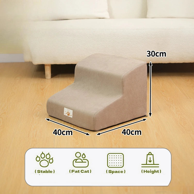 Pet Ramp Stairs – 2/3 Step Dog & Cat Ladder with Washable Cover