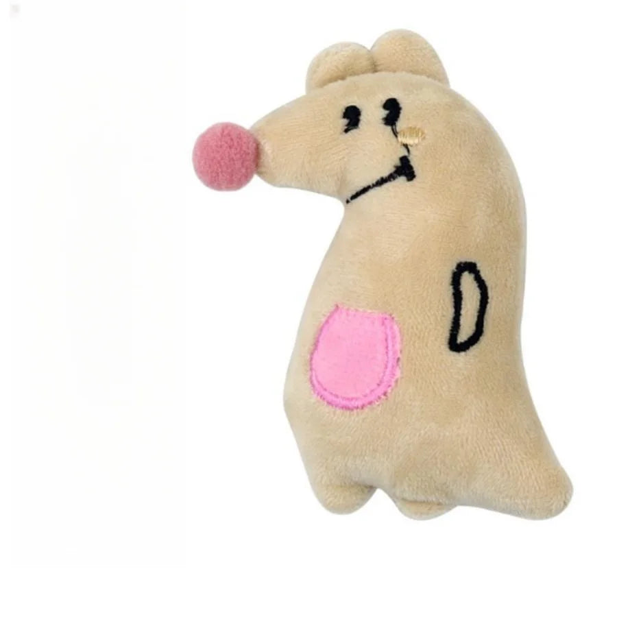 Cartoon Plush Cat Molar Bite Toy – Interactive Chew Toy for Cats