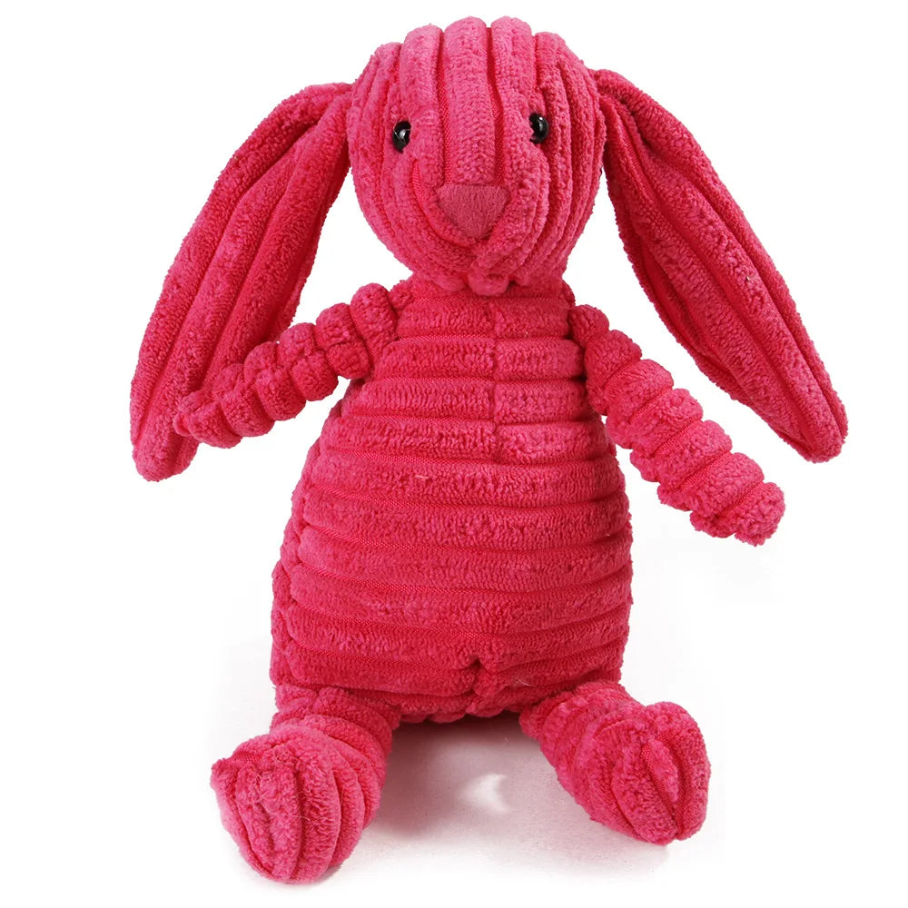 🐵🐷 Corduroy Monkey & Pig Plush Dog Toy – Squeaky, Durable & Fun