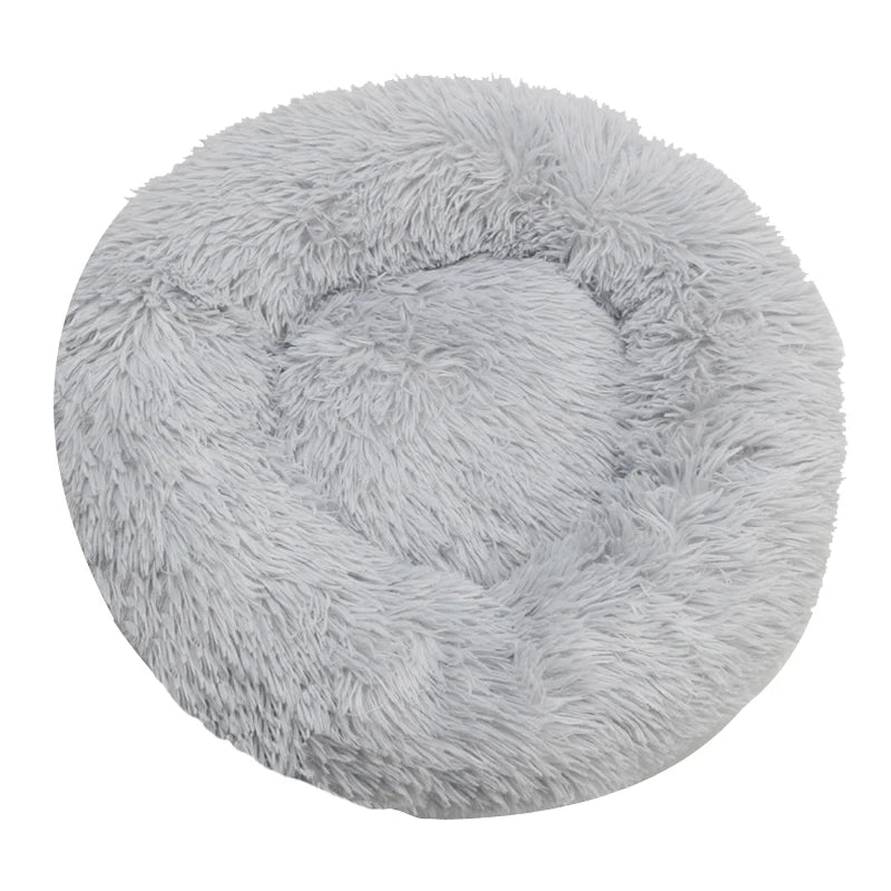 Round Plush Dog Bed – Winter Warm Washable Cat & Dog Basket Bed for Small, Medium & Large Pets
