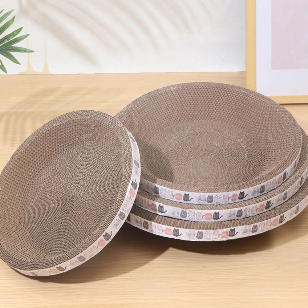 L Size Cat Scratcher Bed – Corrugated Cardboard Oval Cat Toy & Claw Grinding Lounge