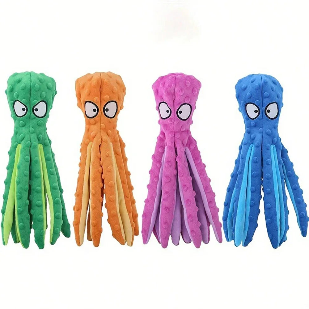 🐶 Dog Vocal Octopus Plush Toy – Soft, No-Stuffing Chew & Teething Toy