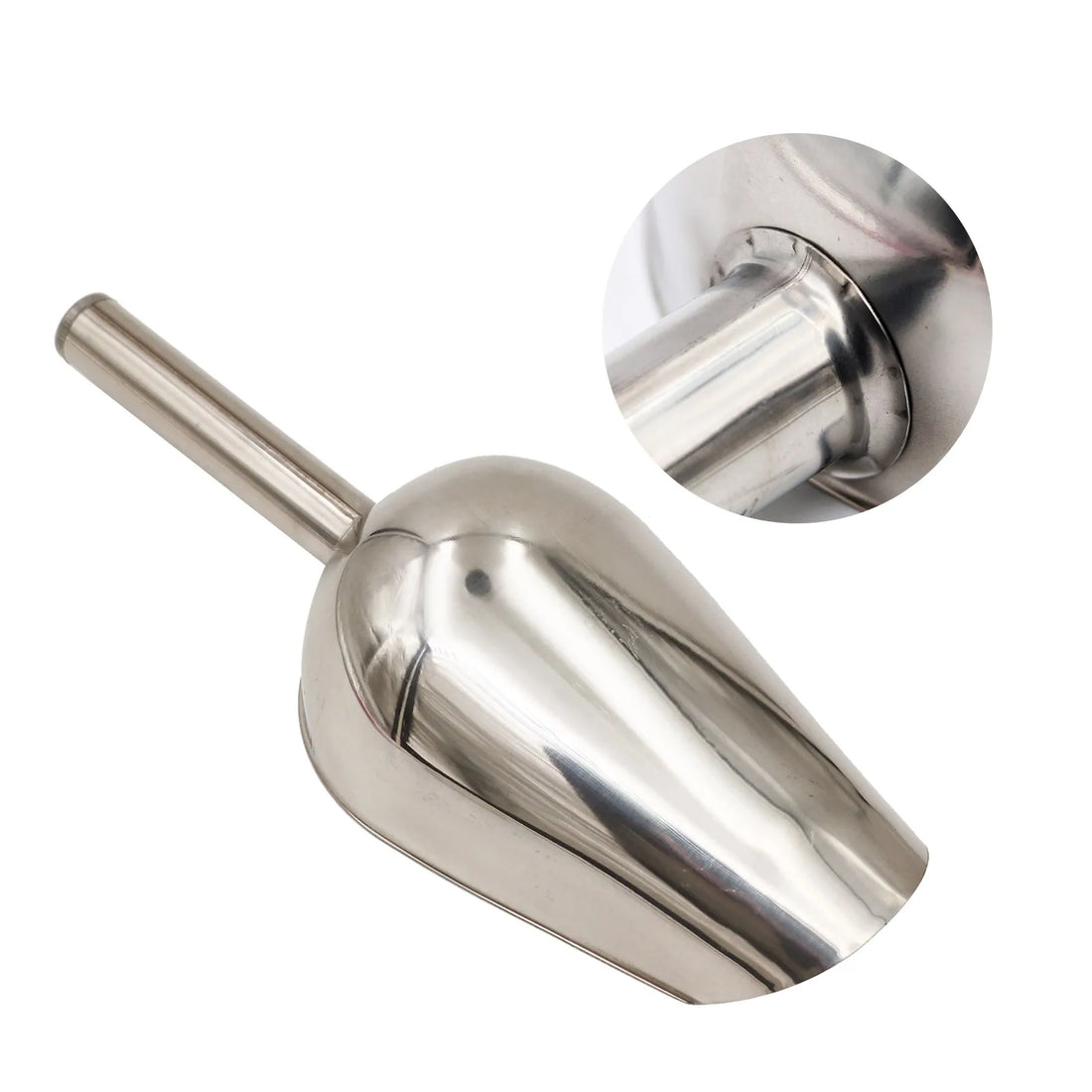 Stainless Steel Pet Food Scoop – Large Capacity Thickened Dog & Cat Food Shovel (23.5 x 8 x 5 cm)