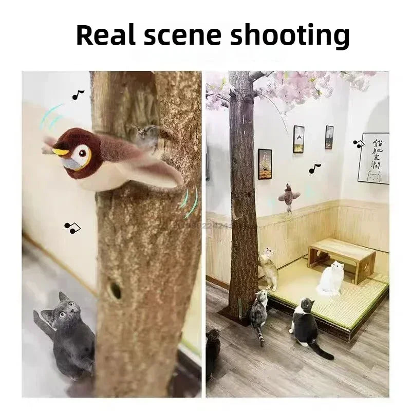 Rechargeable Flying Bird Cat Toy – Chirping & Flapping