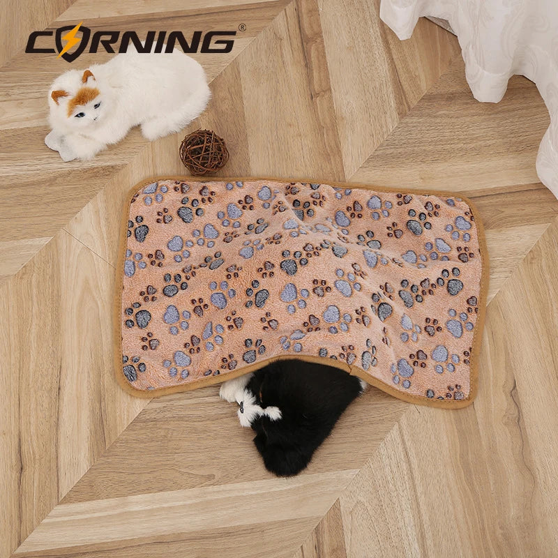 Soft Fluffy Cartoon Pet Blanket – Cozy Fleece Mat for Cats & Dogs, Warm & Washable