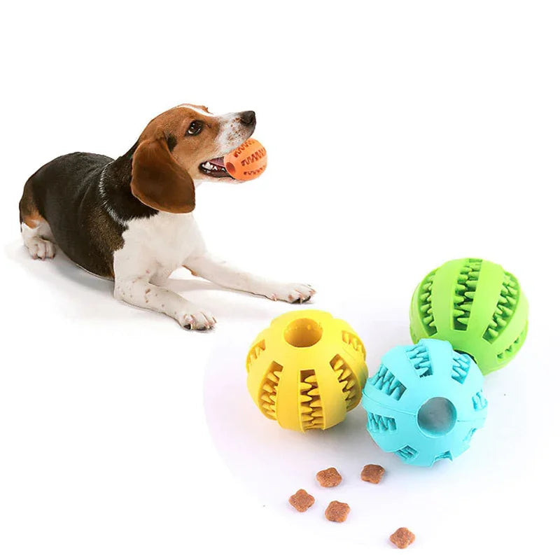 Rubber Dog Ball Toy – Interactive Chew & Treat Dispenser 🐾⚽