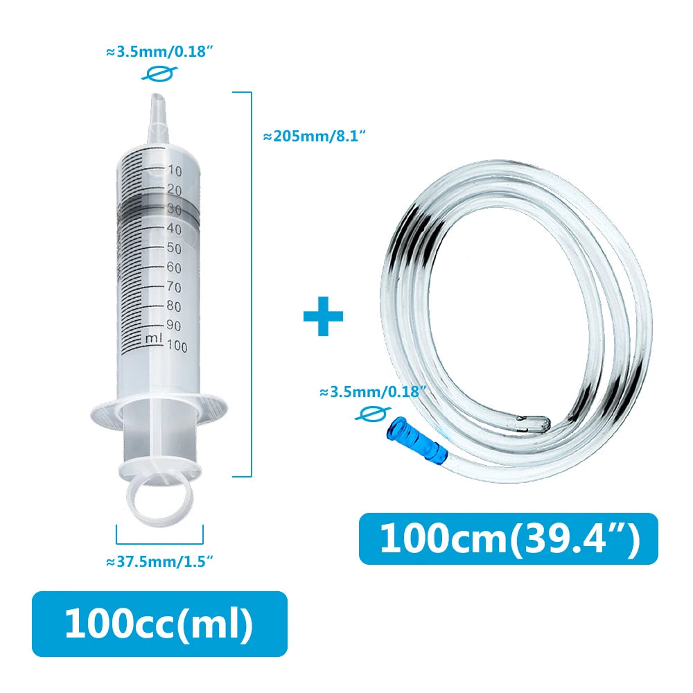 Multifunction Large Capacity Syringe with Hose – 100ml-550ml Pet Feeding, Oil, Fluid Injector