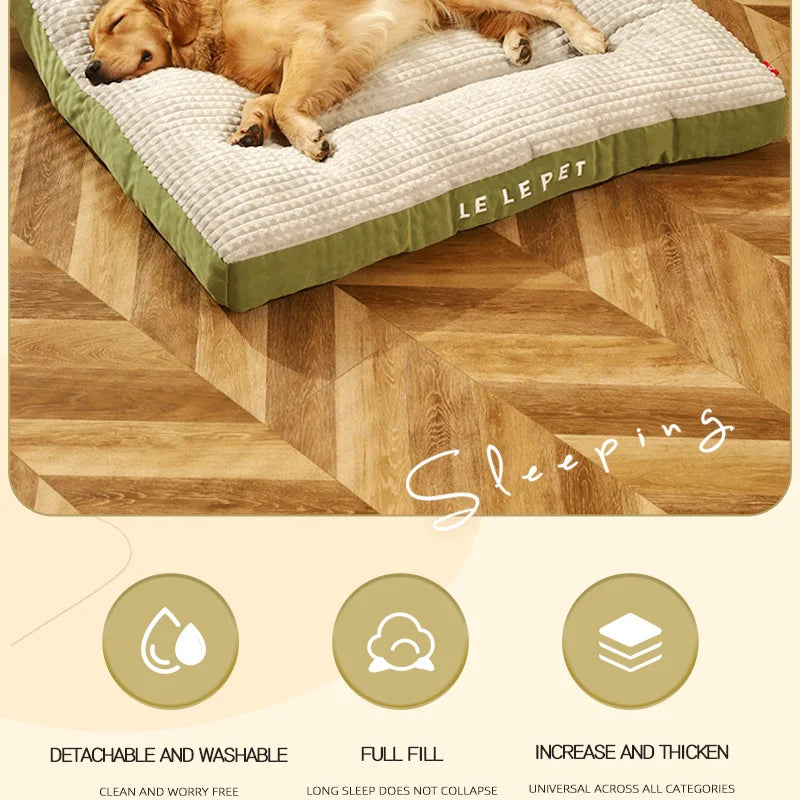 HOOPET Warm Dog Sleeping Bed – Soft Fleece Detachable Blanket Cushion for Small, Medium & Large Dogs