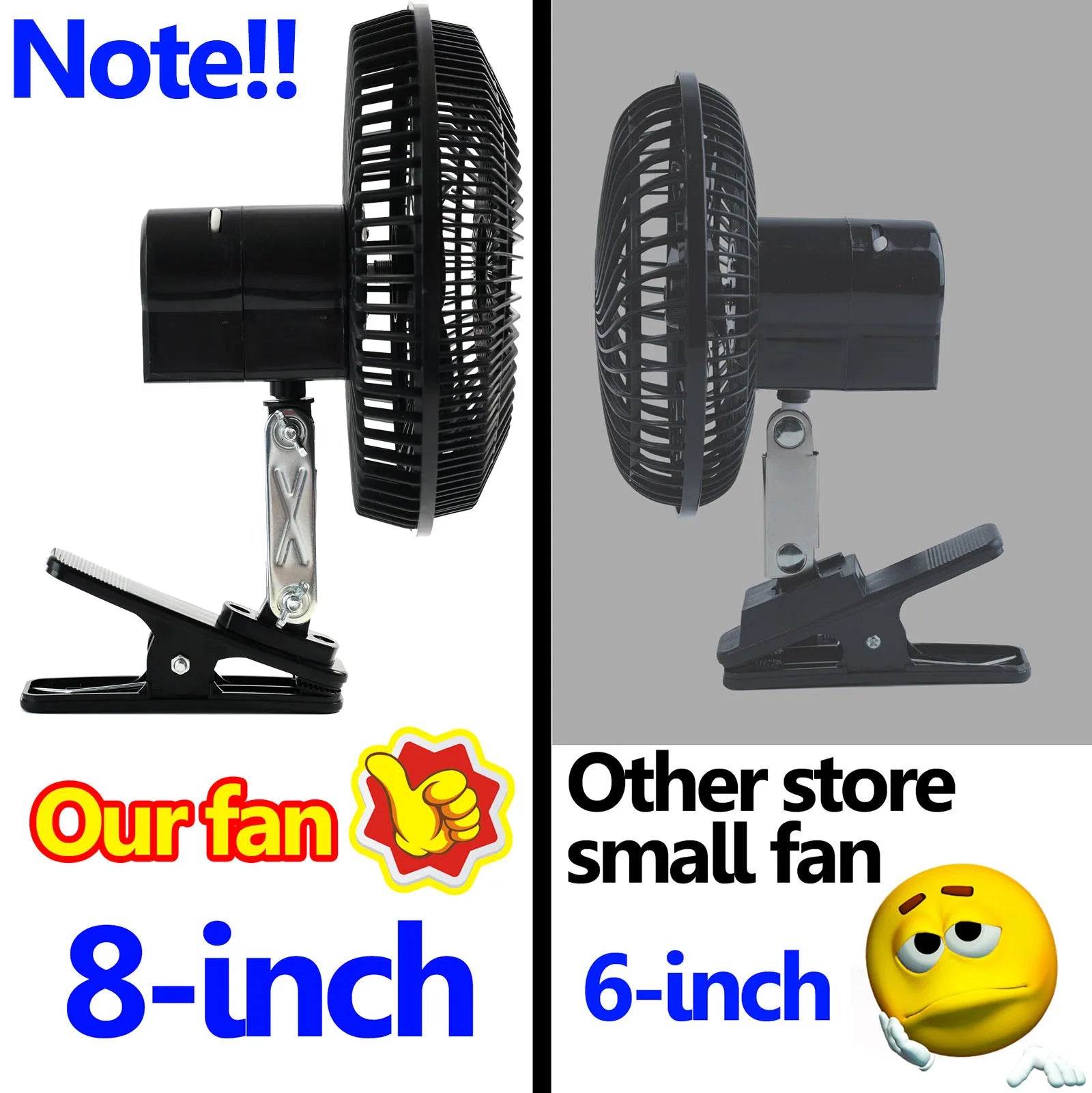 12V 8'' 360° Rotatable Car Cooling Oscillating Fan – Clip-On Ceiling Electric Travel Fan for Summer Auto Cooling
