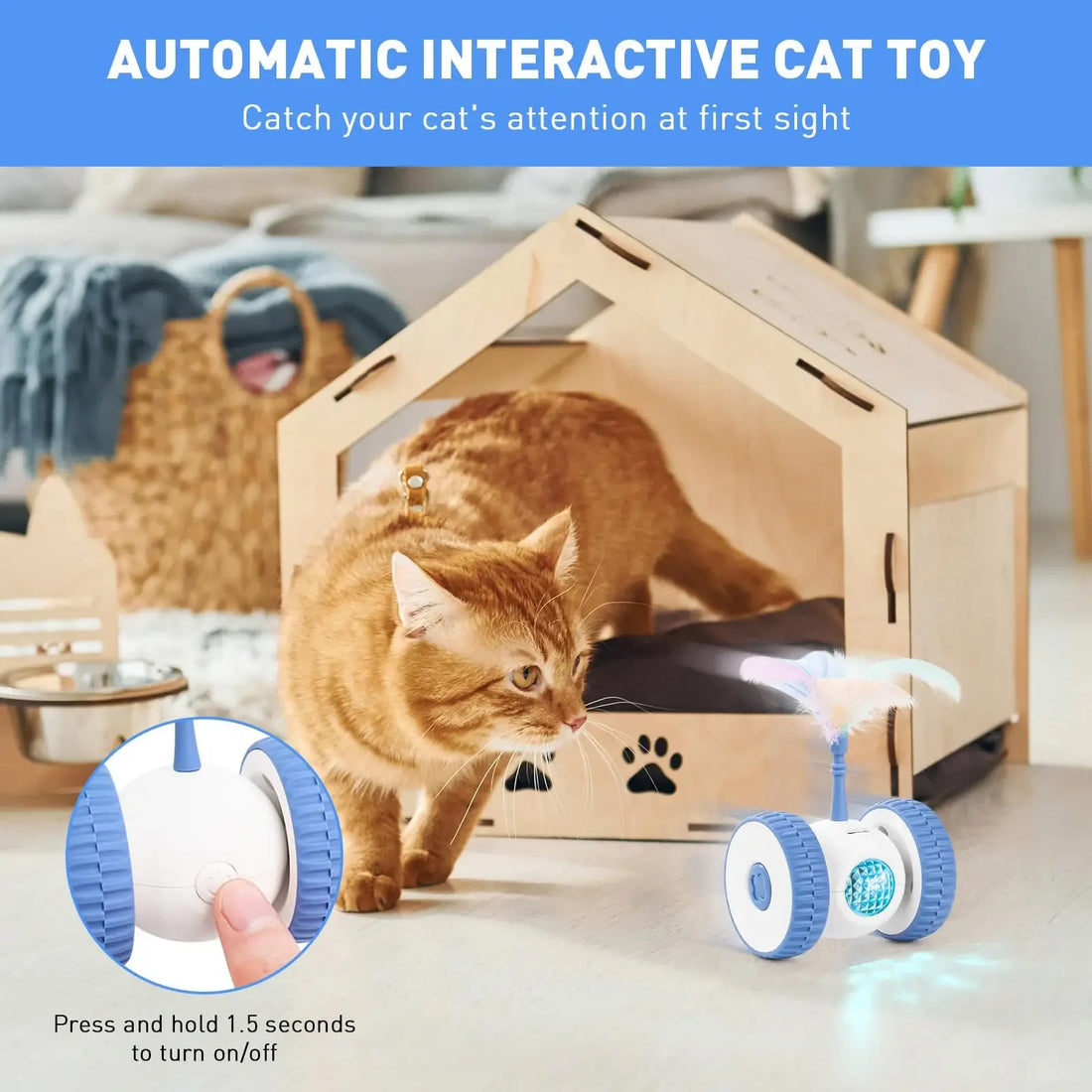 Smart Sensing Feather Cat Toy – USB Rechargeable
