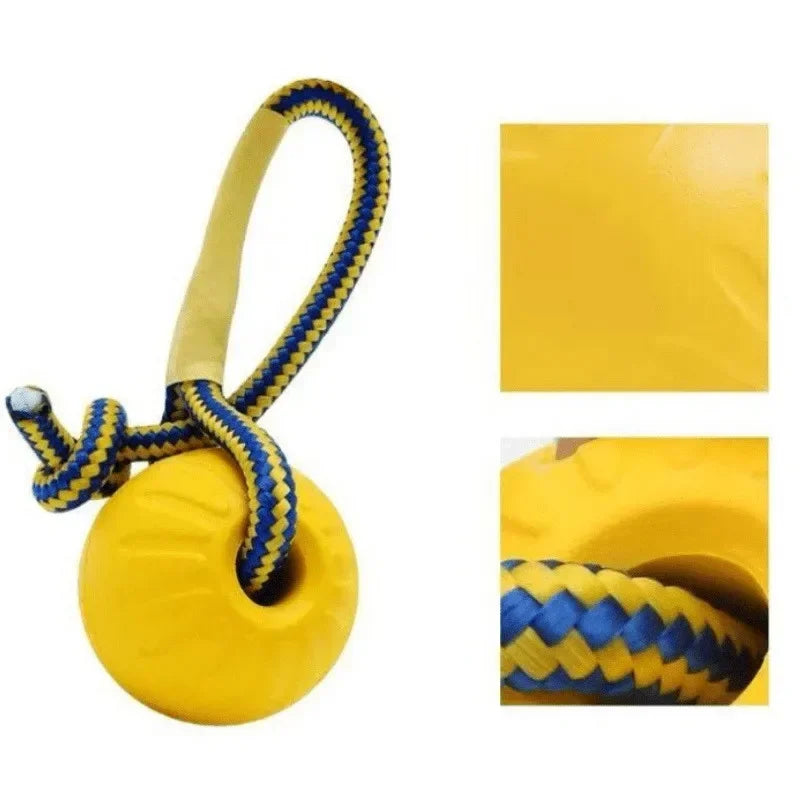 Indestructible Chew Ring Toy – Bite-Resistant Rope Ball for Dogs