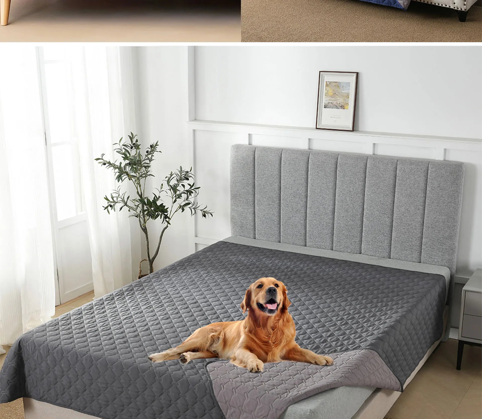 Double-Sided Reversible Dog Bed Cover – Waterproof Sofa & Furniture Protector Blanket for Pets & K