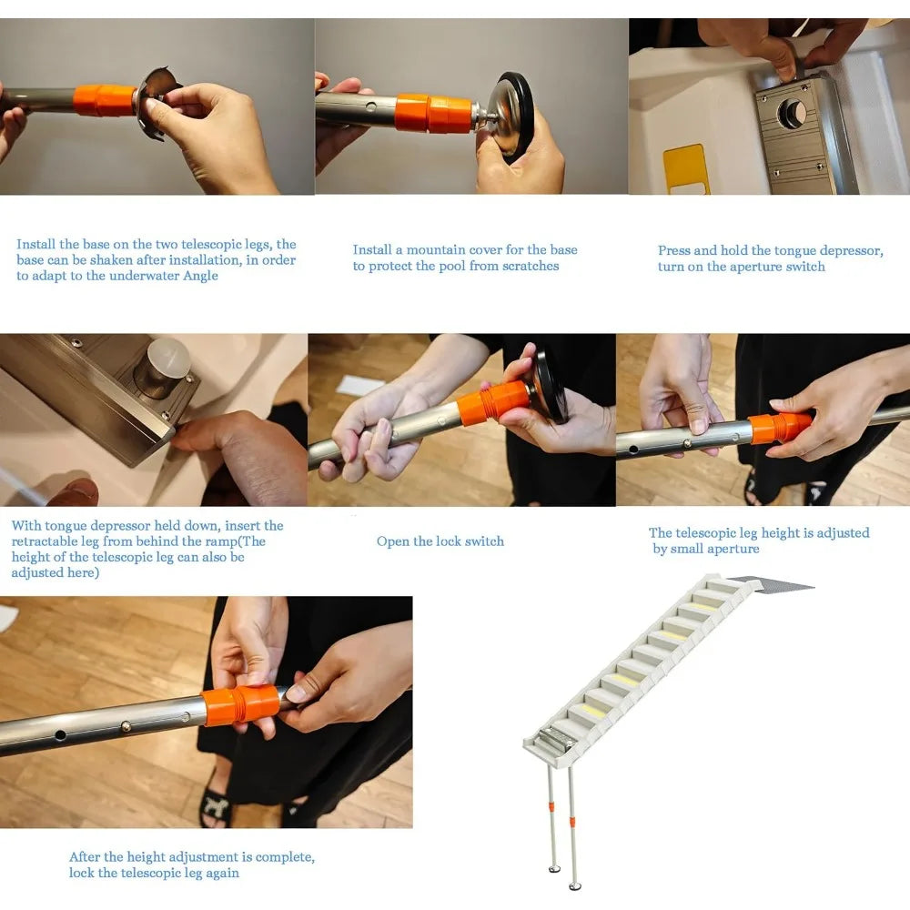 Foldable Dog Pool Ramp – Adjustable Water Ramp for Safe Pet Swimming