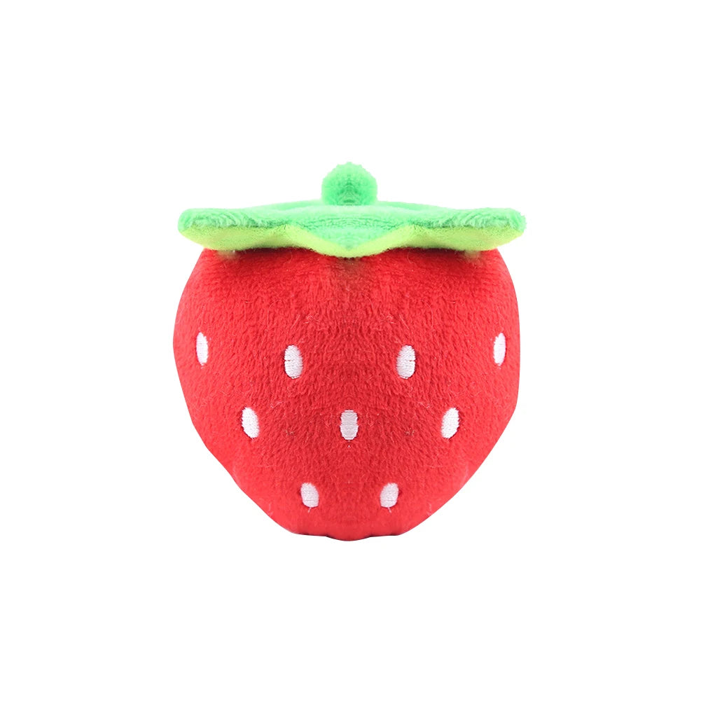 🐶 1Pc Pet Toys Fruit & Animal Cartoon Plush Squeaky Toy 🍓🐾