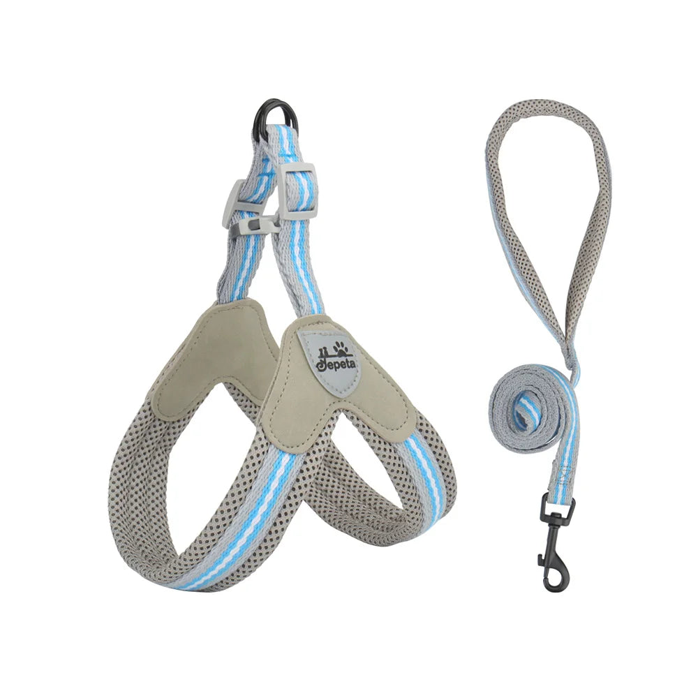 🐾 Vest Style Dog Harness & Leash Set – Adjustable Chest Strap for Small & Medium Dogs