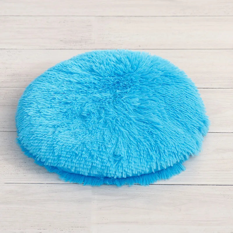 Soft Plush Round Cat Bed Mat – Cozy Fleece Sleeping Cushion for Cats & Small Dogs