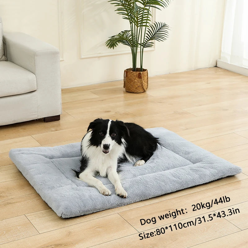Soft Long Plush Dog & Cat Bed – Cozy Round Pet Bed for Small to Large Pets, Anti-Slip, Calming Sleeping Cushion