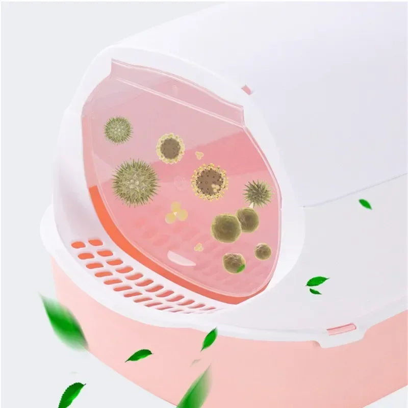 Kitty Sandbox Cat Litter Box Semi-enclosed Splashproof