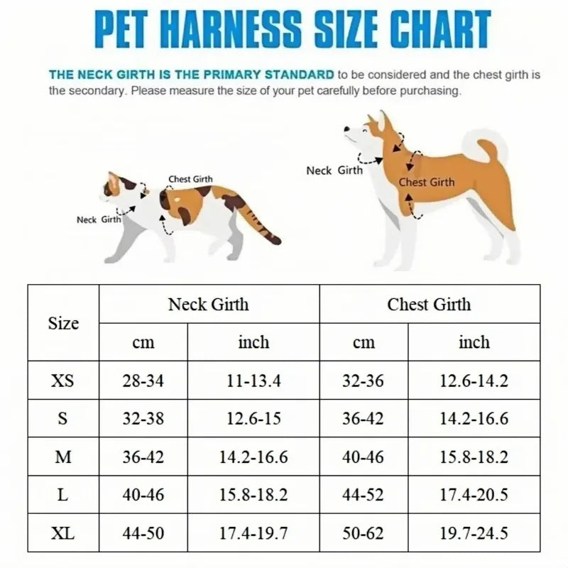 🐾 Breathable Pet Dog Harness & Leash Set – For Small & Medium Dogs & Cats