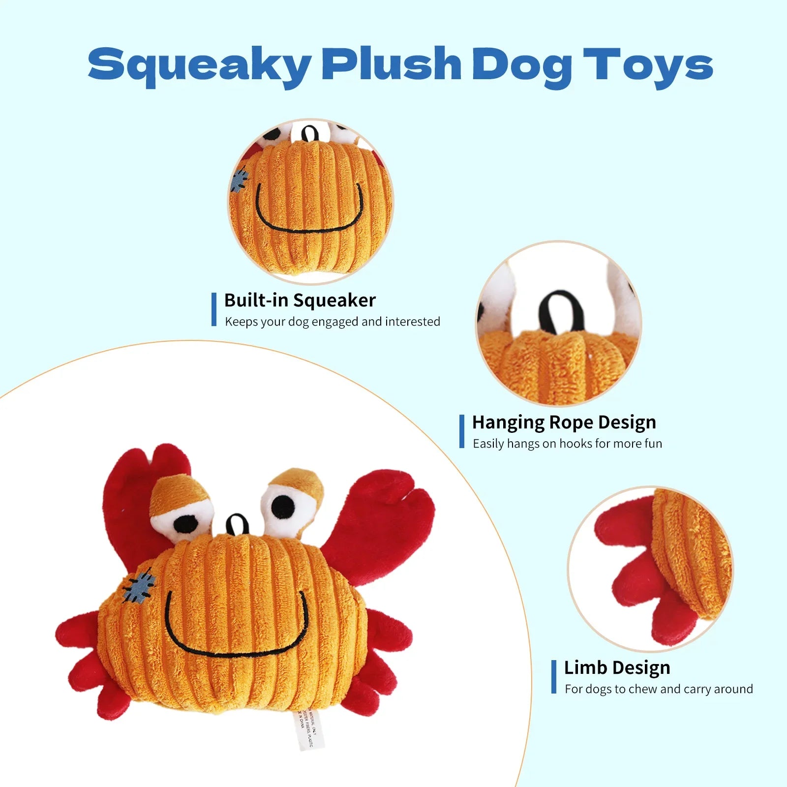 Ocean Plush Dog Toys – Soft Squeaky Toys for Puppies & Small Dogs 🐟🐾