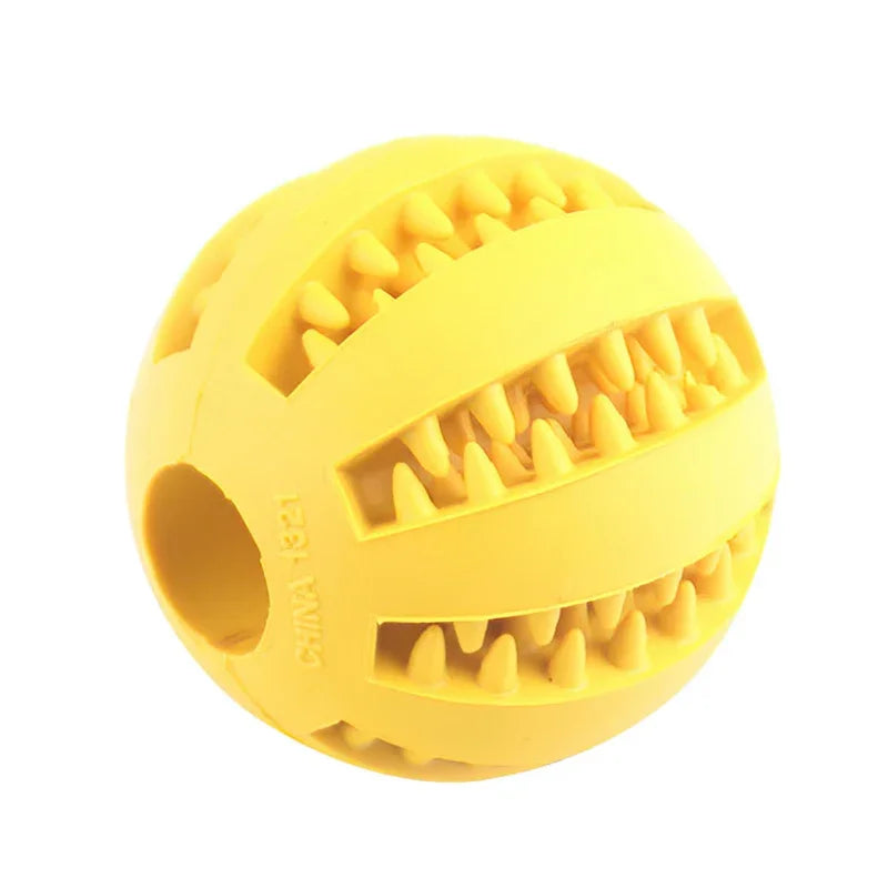 Rubber Dog Ball Toy – Interactive Chew & Treat Dispenser 🐾⚽