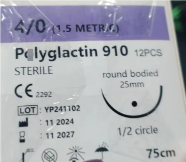 12pcs Absorbable Suture Thread with Needle – Veterinary PGA 75CM for Pet Surgery & Training (2/0 3/0 4/0 5/0)