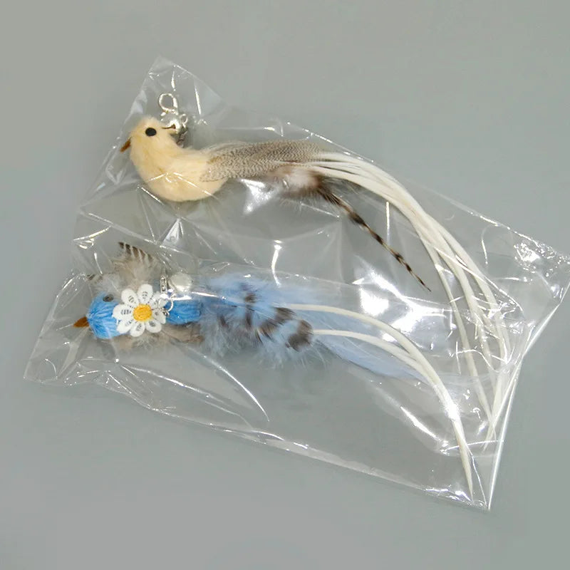 Hands-Free Bird & Feather Cat Wand – Suction Cup Interactive Toy with Bell