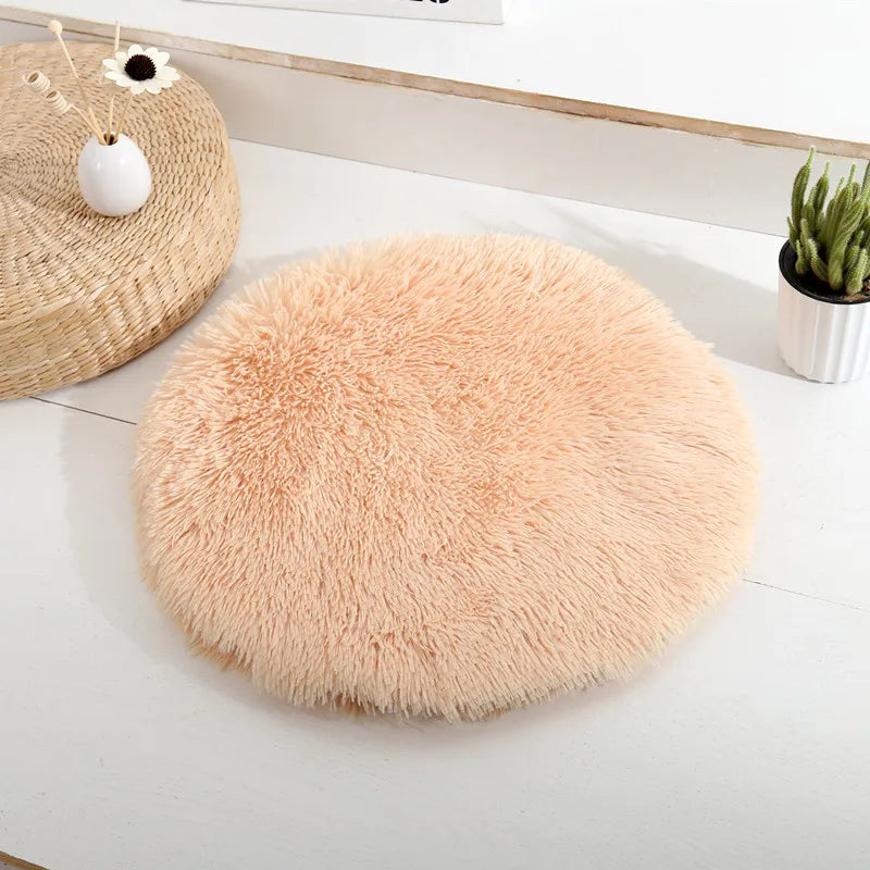 Soft Plush Round Cat Bed Mat – Cozy Fleece Sleeping Cushion for Cats & Small Dogs