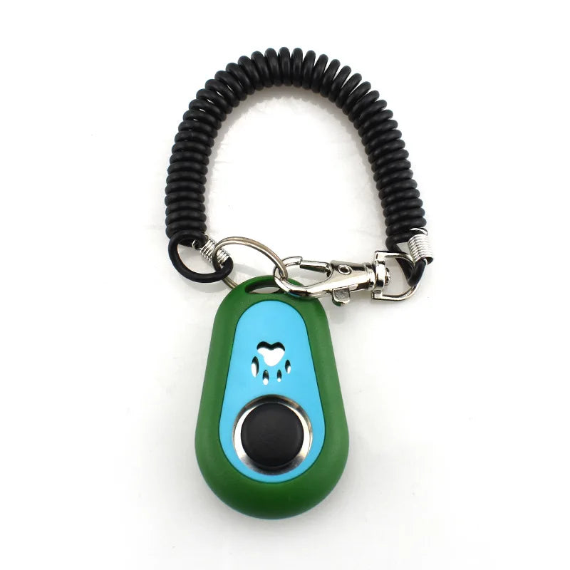Colorful Paw Print Dog Training Clicker with Keyring – Portable Pet Clicker for Dog & Cat Training