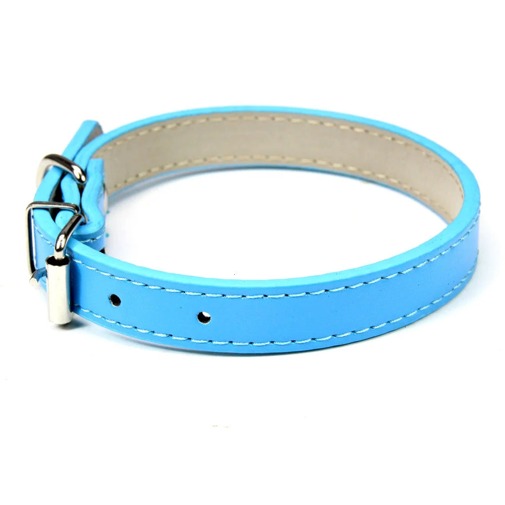 Soft Leather Adjustable Dog Collar – Safe & Stylish for Dogs and Cats