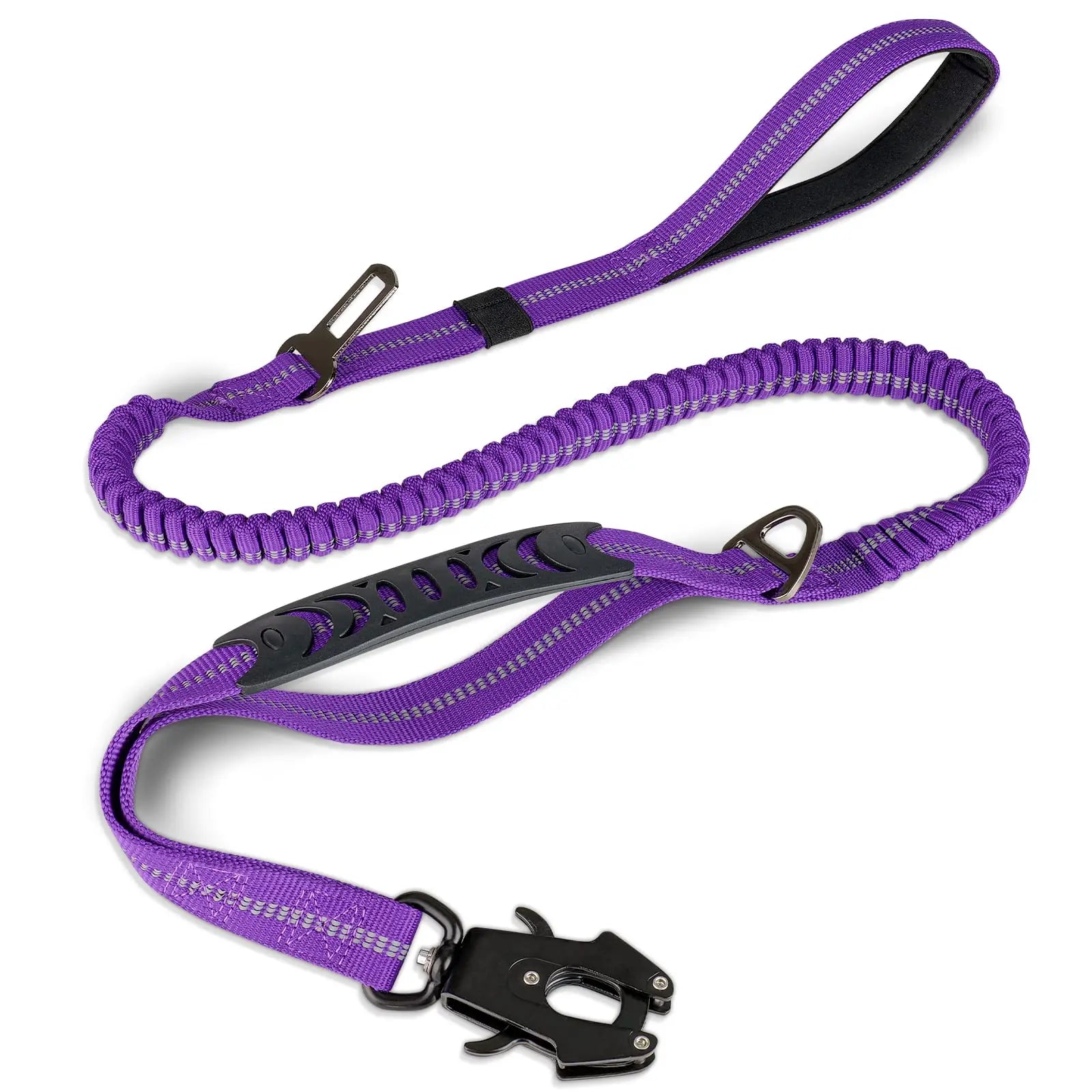 Heavy Duty Bungee Tactical Dog Leash – 2 Padded Handles, Shock-Absorbing Lead