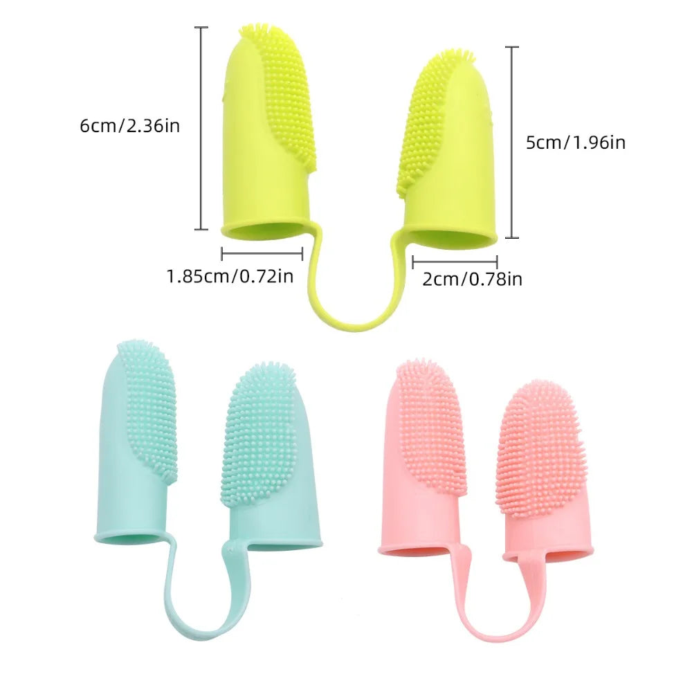 Double Finger Pet Toothbrush – Soft TPR Dental Care Tool 🐾🪥