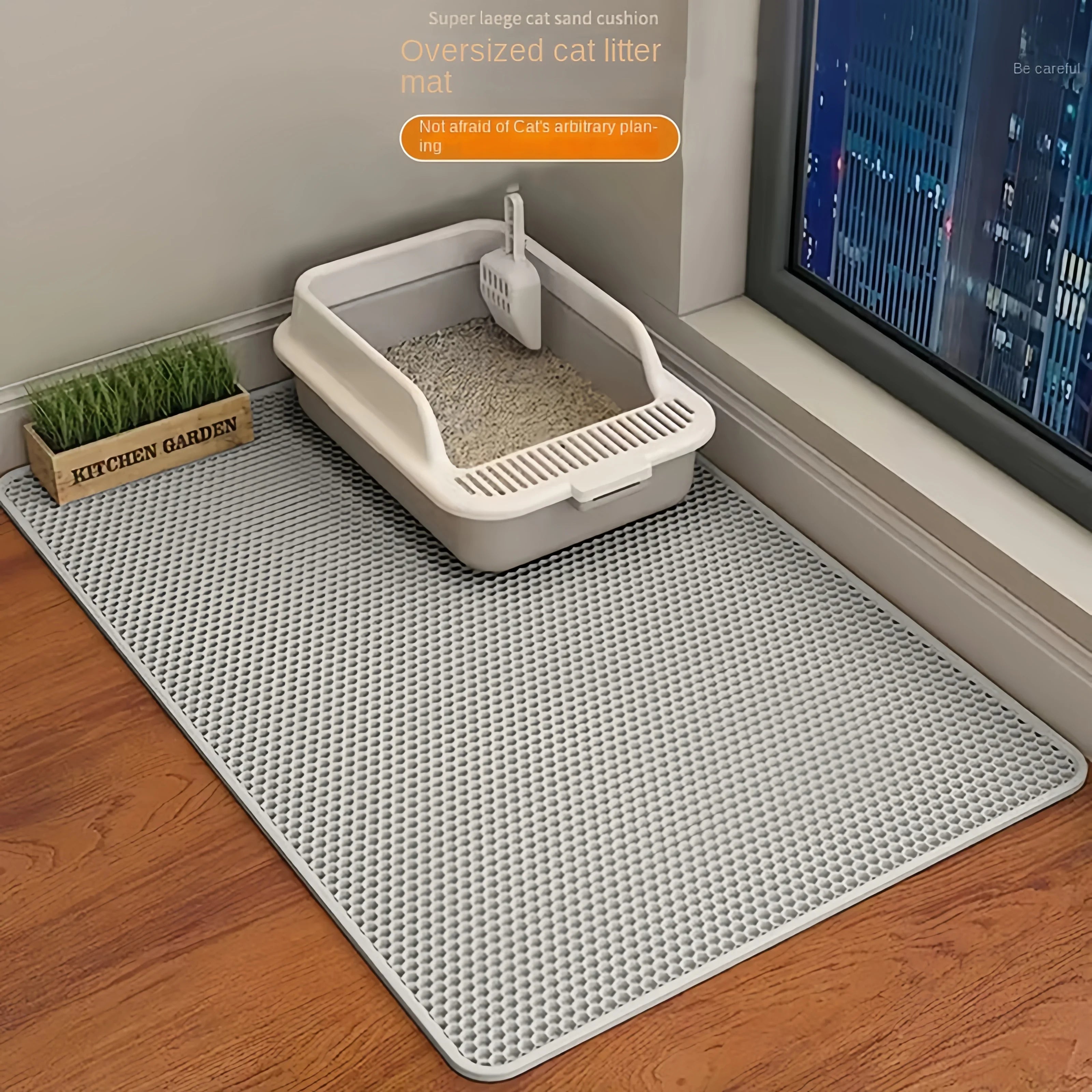 Cat Litter Mat – Non-Slip, Waterproof, Double-Layer Pet Mat for Clean Litter Box
