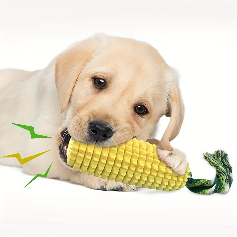 Corn Dog Chew Toys – Toothbrush Style for Aggressive Chewers, Teeth Cleaning & Interactive Play (Medium/Large Breeds)
