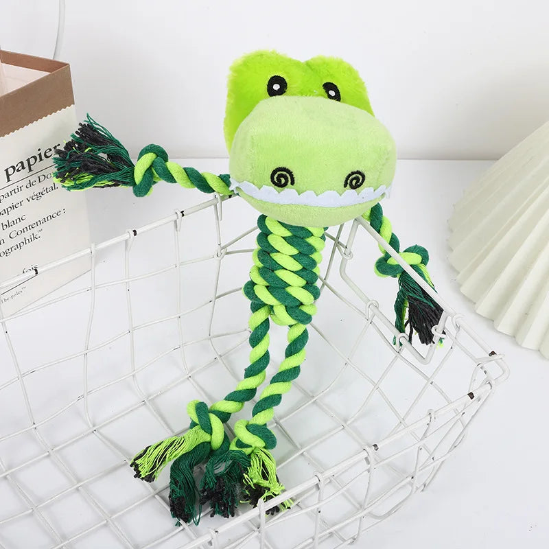 Animal-Shaped Dog Cotton Rope Chew Toys – Bite Resistant Teething Toy for Puppies & Dogs