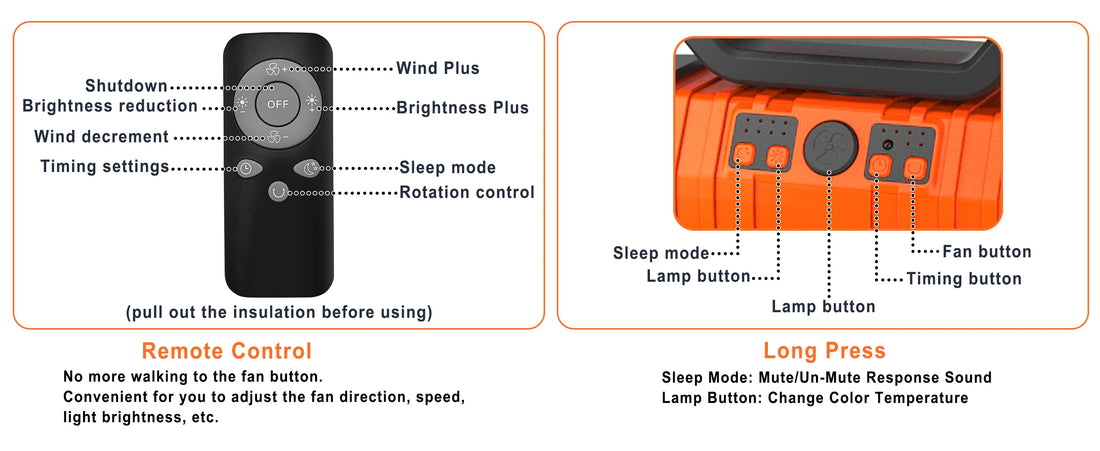 🌬️ 20000mAh / 10000mAh USB Rechargeable Camping Fan – Portable Wireless Air Circulator with Hook & 270° Head Rotation