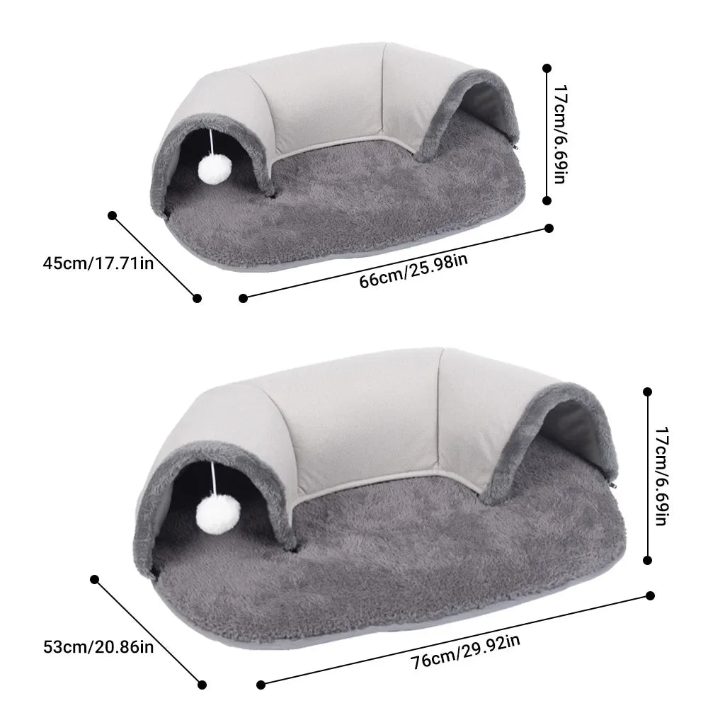 Ellipses Pet Cat Tunnel – Dual Use Interactive Play Toy & Cat Bed Nest
