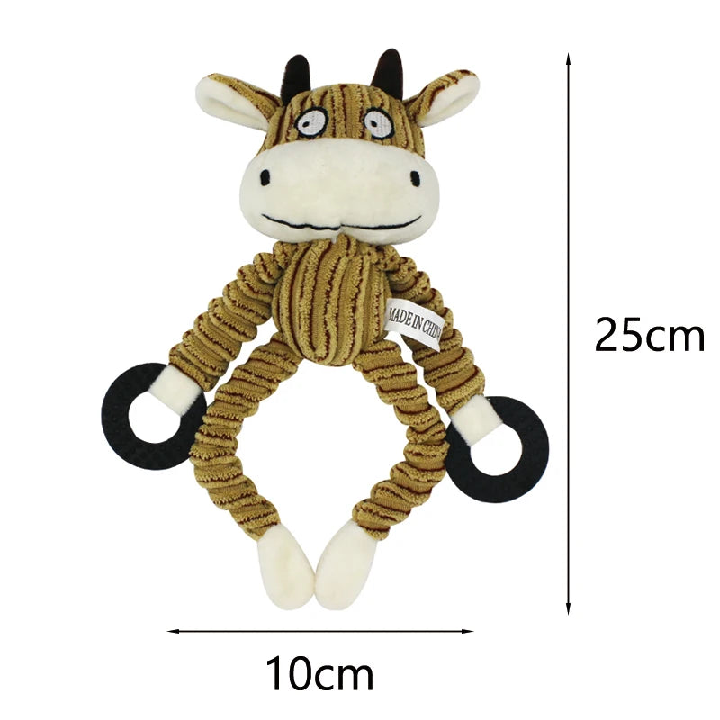 Animal Plush Squeaky Dog Toy – Cute Chew for Small Dogs 🐾🧸