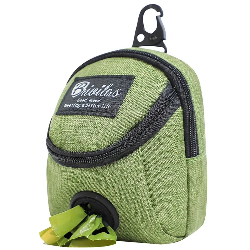 Portable Dog Training Treat Pouch – Outdoor Dog Snack Bag with Waist Strap & Poop Bag Holder
