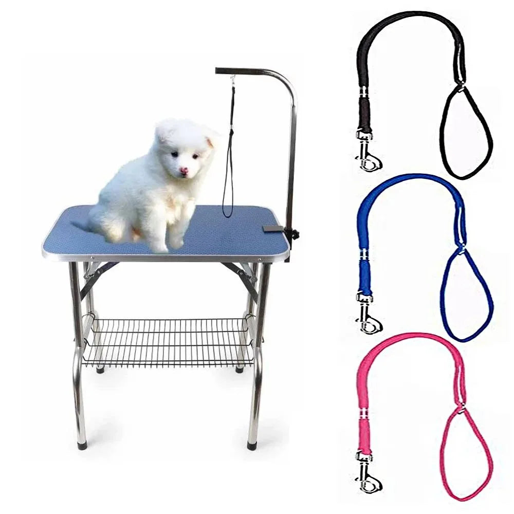 Adjustable Nylon Dog Grooming Noose Leash – Bath & Table Restraint Loop