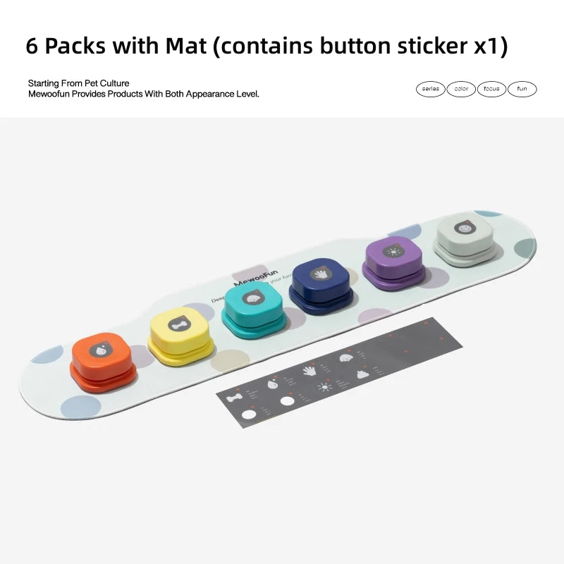 Mewoofun Talking Dog Buttons – Voice Recording Communication Buttons for Pets with Mat | Interactive Training Buzzer for Dogs & Cats